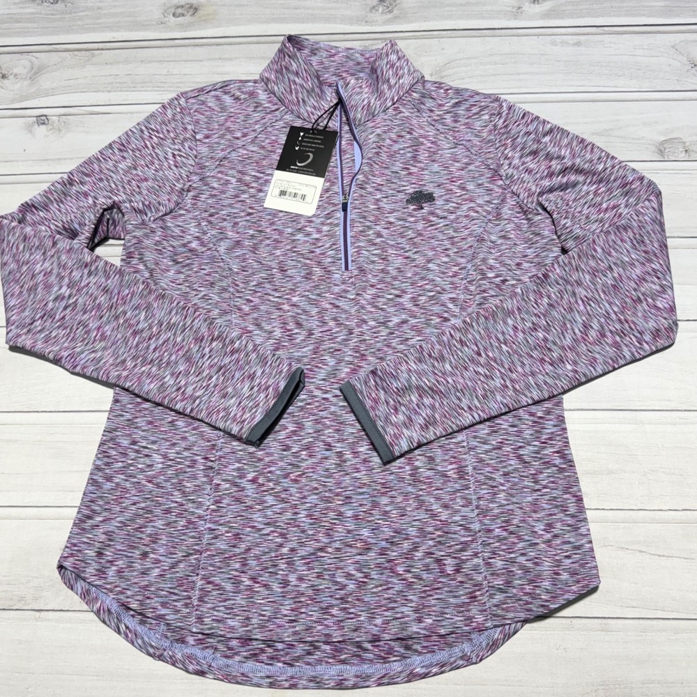 Zero Restriction Shae Zip Mock Women Medium Bluemoon Space Dye Golf Pullover NEW